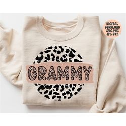 grammy svg, png, jpg, dxf, cheetah grammy, leopard grammy, mother's day svg, grammy, silhouette, cricut, sublimation, co