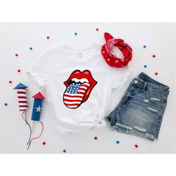 american flag lips shirt, patriotic lips shirt, usa lips shirt, 4th of july shirt, independence day shirt, 4th of july g