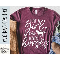 just a girl who loves horses svg design - horse lover svg file for cricut - funny horse svg - horse cut file - digital d