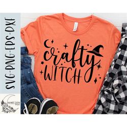 crafty witch svg design - halloween svg file for cricut - witch shirt svg - halloween shirt svg  - eps, dxf, png, digita