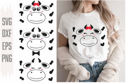 cow svg, farm svg, cow head svg, face cow svg, eps, dxf, png, digital download