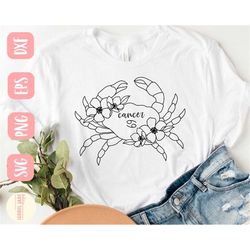 cancer zodiac svg design - crab svg for cricut - cancer horoscope svg - cancer shirt cut file