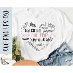 assistant principal svg, ap svg, heart svg, principal shirt svg, school svg, svg,png, eps, instant download, cricut