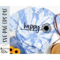 sunflower svg design - happy svg file for cricut - be happy svg - cut file