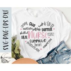 heart of a nurse svg, nurse svg, heart svg, shirt, nurse heart svg, svg,png, eps, dxf, instant download, cricut