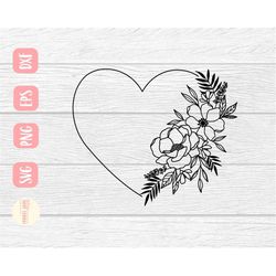 heart flower spray svg, flowers svg, floral svg, heart svg, wreath svg, wildflower svg, svg,png, eps, dxf, instant downl