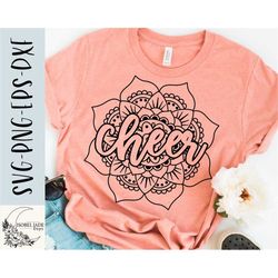 cheer mandala svg design - cheerleading svg file for cricut - cheer mama svg - cheer shirt svg - digital download
