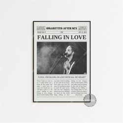 cigarettes after sex retro newspaper print, falling in love poster, falling in love lyrics print, poster, cry poster, ho