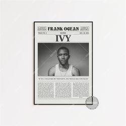 frank ocean retro newspaper print, ivy poster, ivy lyrics print, frank ocean poster, blond, blode poster, home decor, lc