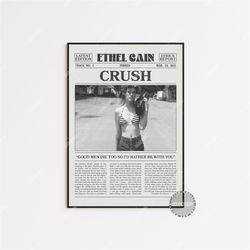 ethel cain retro newspaper print, crush poster, crush lyrics print, preachers daughter, ethel cain poster, inbred poster