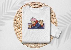 embroidery megumi anime jujutsu kaisen fushigumi, hooded t-shirt, unisex t-shirt, streetwear