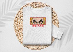 Embroidery Rengoku Kyojuro Anime Kimetsu No Yaiba Anime Anime Hat T-shirt, Unisex T-shirt, Streetwear