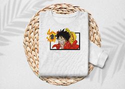 one piece embroidery, hooded t-shirt, unisex t-shirt, streetwear