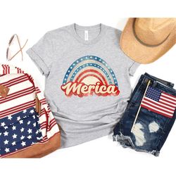 4th of july america rainbow shirt, merica shirt, rainbow shirt, independence day shirt, 4th of july gift, independence d