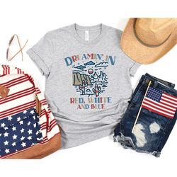 dreamin in red white and blue, aesthetic patriotic shirt, stars and stripes shirt, happy 4th of july tee, independence d