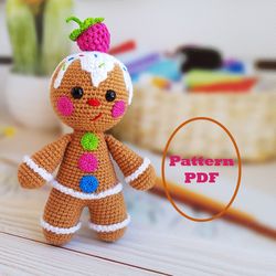 amigurumi toy gingerbread boy crochet pattern