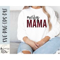 merry mama svg design - christmas mama svg for cricut - christmas shirt svg - buffalo plaid svg - cut file