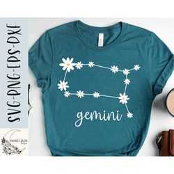 gemini constellation svg, daisy svg, gemini svg, horoscope svg, zodiac svg twins svg, svg, dxf, eps, dxf, instant downlo