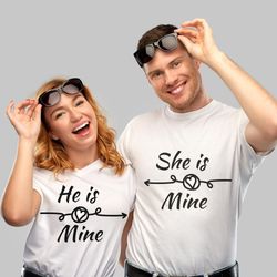 valentines day couple svg, couple shirt svg, valentines day svg, he is mine svg, she is mine svg - t shirt free size