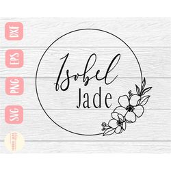 circle simple flower spray svg design - floral boarder svg file for cricut  round flower sign svg digital download