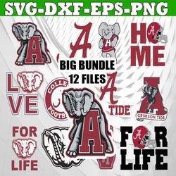 bundle 12 files crimson tide football team svg, crimson tide svg, ncaa teams svg, ncaa svg, png, dxf, eps, instant downl