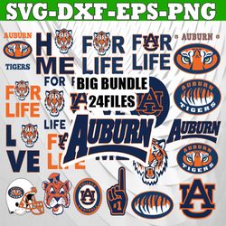 bundle 24 auburn tigers football svg bundle, n c a a svg, sport svg, auburn tigers svg, auburn tigers logo, auburn footb