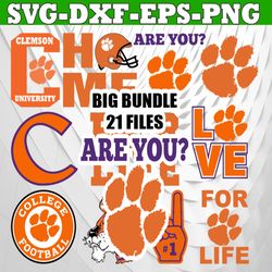 bundle 11 files clemson tigers football team svg, clemson tigers svg, ncaa teams svg, ncaa svg, png, dxf, eps, instant d