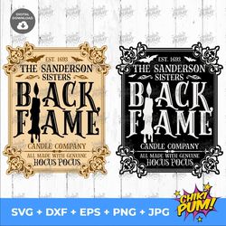 black flame candle company svg, sanderson sisters svg, hocus pocus svg, halloween cut files