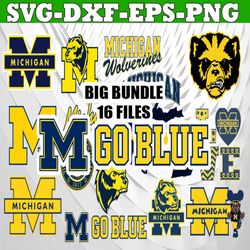 bundle 16 files michigan wolverines football team svg, michigan wolverines svg, n c a a teams svg, n c a a svg, png, dxf