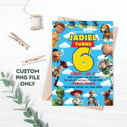 personalized file toy story invitation, toy story birthday, party buzz lightyear, digital printable 5x7 png file