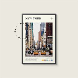 new york poster - united states - digital watercolor photo, painted travel print, framed travel photo, wall art, home de