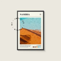 namibia poster - south africa - digital watercolor photo, painted travel print, framed travel photo, wall art, home deco