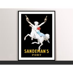 sandeman's port vintage poster by  jean d' ylen food&drink poster - art deco, canvas print, gift idea, print buy 2 get 1