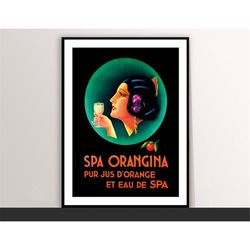 spa orangina vintage food&drink poster - art deco, canvas print, gift idea, print buy 2 get 1 free