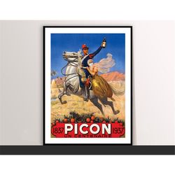 picon vintage food&drink poster - beverage art, canvas print, art deco, gift idea, print buy 2 get 1 free