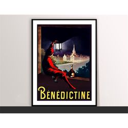 benedictine vintage poster by leonetto cappiello food&drink poster - art deco, canvas print, gift idea, print buy 2 get