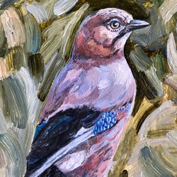 bird portrait original oil painting hand painted modern impasto painting wall art 6x9 inches