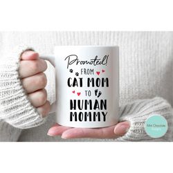 from cat mom to human mommy - new mom gift, first time mom gift, baby shower gift, new baby announcement, new baby, new