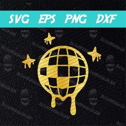 disco ball svg png, dripping disco ball