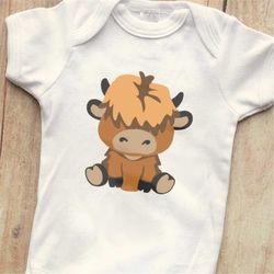 baby cow svg png, highland baby cow design