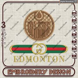 nhl edmonton oilers gucci embroidery design, nhl team embroidery files, nhl oilers embroidery, instand download