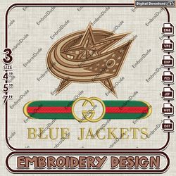 nhl columbus blue jackets gucci embroidery design, nhl team embroidery files, nhl  embroidery, instand download