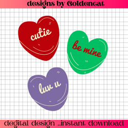 valentine's day png , heart conversation candies png.