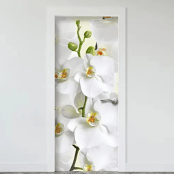 flowers door wallpaper vinyl door decal peel and stick door mural wallpaper decal