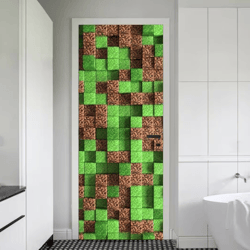 minecraft sticker door wallpaper for game room door art adhesive painting