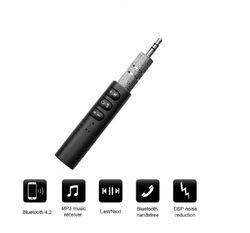 wireless bluetooth receiver 3.5mm aux audio stereo music home car adapter