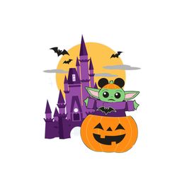 baby yoda pumpkin halloween svg happy halloween vector svg, halloween baby yoda gift for halloween day svg, silhouette s