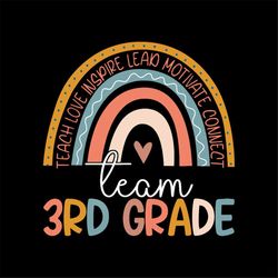 third grade teacher boho rainbow team 3rd grade png digital download