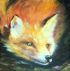 oil painting fox