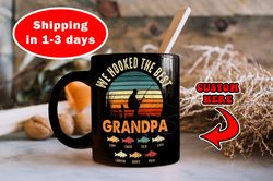 personalized gifts, fathers day gifts, we are hooked on grandpa, dad gifts, grandpa birthday gifts, gifts for grandpa, c
